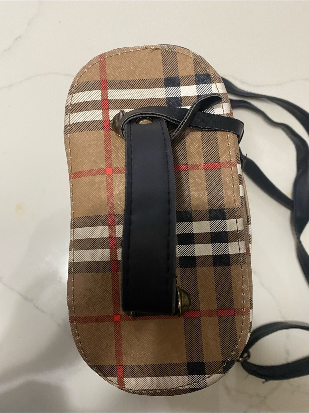 Plaid Crossbody Vanity Bag - Brown - Picture 4 of 9